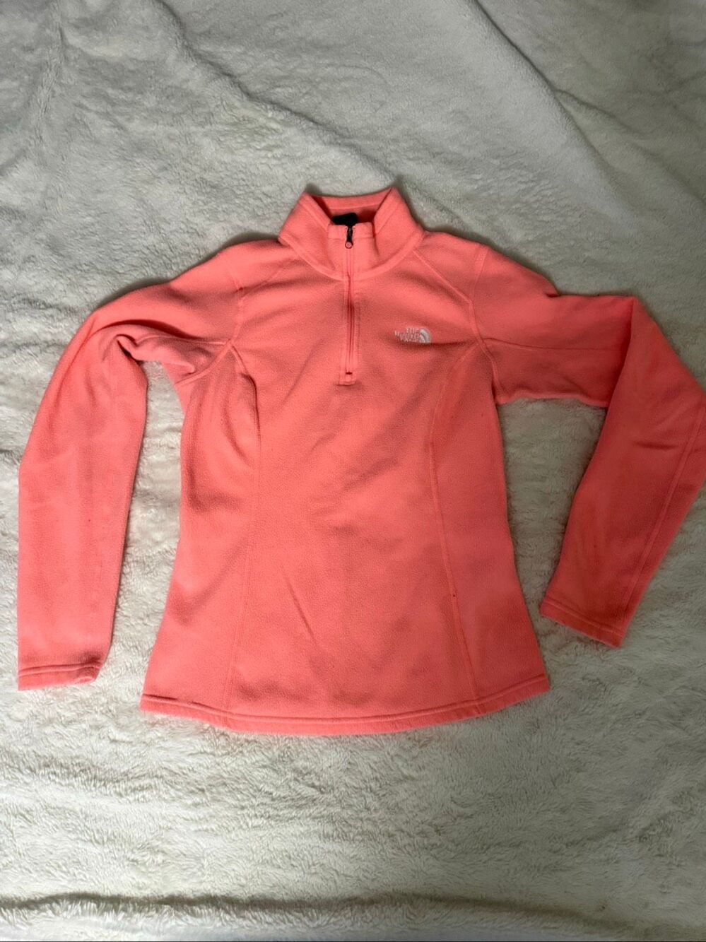 The North Face Women’s Coral Pink 1/4 Zip Fleece Pullover size XS